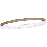 WHIPPY Women Skinny Leather Belt Thin Waist Jeans Belt for Pants in Pin Buckle Belt
