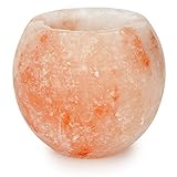 Hand Crafted] HemingWeigh Himalayan Round Crystal Rock Salt Votive Candle Holder