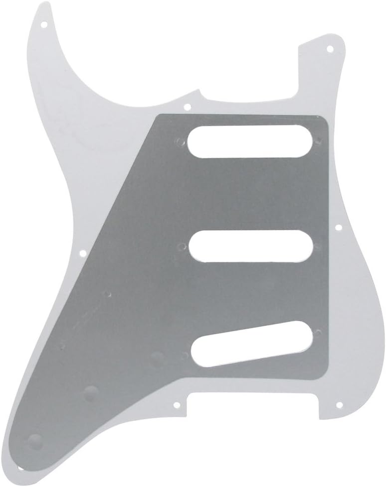 FLEOR Set of 8 Hole SSS Pickguard and Guitar Backplate with Screw for Vintage ST Style Guitar Parts Replacement,4Ply White Pearl - Image 5