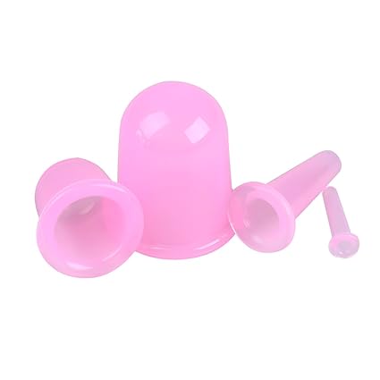 SUPVOX Silikon Schröpfen Schröpfgläser Massage Schröpfen Cups für Gesicht Körper Anti Cellulite 4 Stück (Rosa)