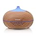 Ominihome Essential Oil Diffuser 300ml Cool Mist Humidifier Ultrasonic Aroma Diffuser, Waterless Auto Off, Wood Grain, Brightness Adujstable, Birthday Gift (Shallow Wood Grain)