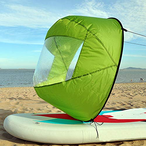 Tubwair 42.5 inch Downwind Wind Sail Sup Paddle Board Instant Popup Board Kayak Sail Kit for Kayak Boat Sailboat Canoe Foldable Style, Easy Setup, Deploys Quickly & Compact (Green) - Thumbnail 2