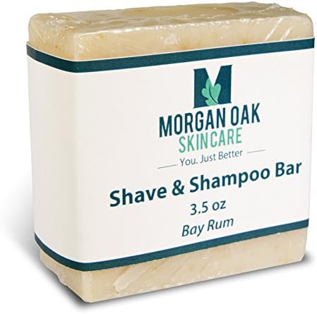 Morgan Oak Shave &amp; Shampoo Bar - 3.5 oz - Bay Rum Scent. Pure, Natural, No razor burn when shaving, Softens hair when shampooing. Great for men and women.