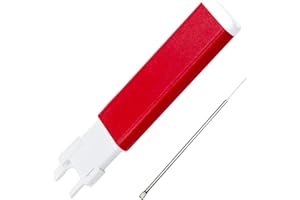 YICBOR Upgraded Automatic Sewing Machine Needle Threader with Strong Magnet, Stitch Insertion Tool with 1pcs Replacement Hooks Quick for Industrial Single Lockstitch Sewing Machine(red)