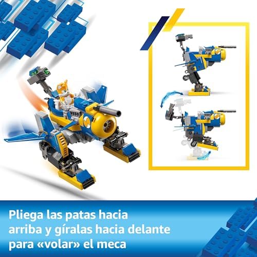 Sonic The Hedgehog Ciclón vs. Metal Sonic, Meca Robótico de Juguete con 2 Personajes de la Saga de Videojuegos Inc. Tails, Regalo Gamer para Niños y Niñas de 8 Años o Más 77002