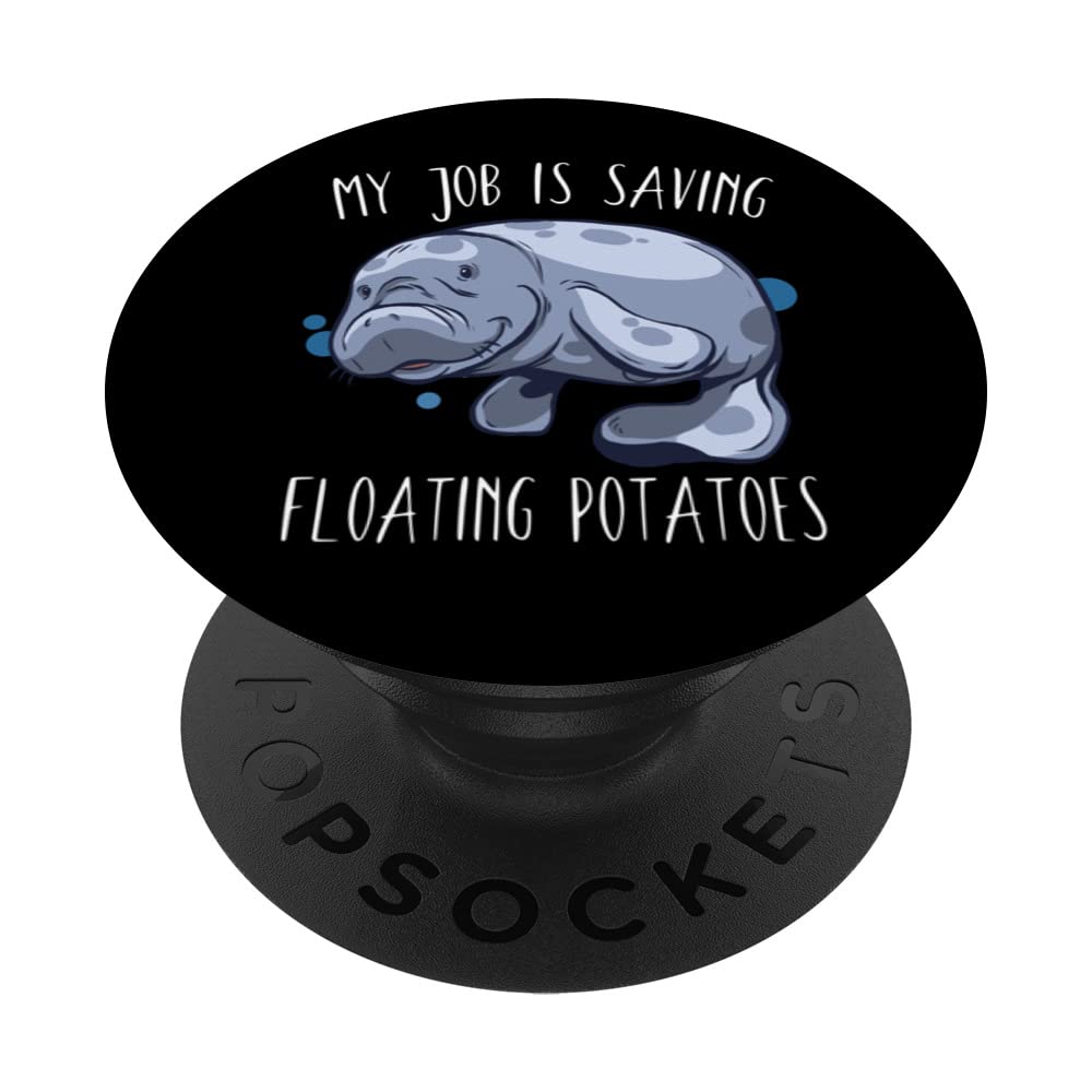 Floating Potato manatee marine life PopSockets Swappable PopGrip