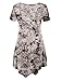 Lock and Love LL WT1063 Womens Short Sleeve All Over Tie-Dye Tunic Top XXXL Brown