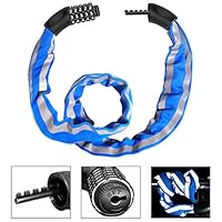 FISHOAKY Bike Lock Combination 5 Digit, Cycle Lock, Security Bicycle Chain Lock Heavy Duty Reflective Strips/Anti-Theft Cable, Universal for Kids & Adults Bike Motorcycles Gates Fences, 1M