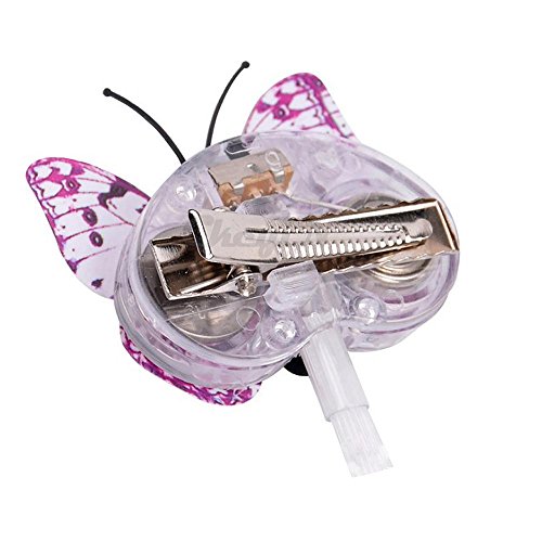 Pawaca LED Butterfly Hair Lights,14 Inch LED Fiber Optic Flashing Hair Braid Extensions Flashing LED Light Up Toys Barrettes for Party, Bar Dancing Hairpin, Light Up Hair Accessories(1 Pack)