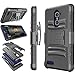ZTE Max XL Case, ZTE ZMax Pro Holster Clip, ZTE Grand X Max 2 / Imperial Max Case, Tekcoo [Hoplite] [Black] Shock Absorbing Locking Belt Defender Heavy Kickstand Cover for ZTE Kirk Z981 Z988 Z963U