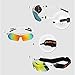 Jimmy Orange Multi Sport Sunglass Polarized Goggle with 5 Interchangeable Lenses Mirrored Outdoor Running Cycling Sunglasses with Carrying Case with Hook JO0868 (white)