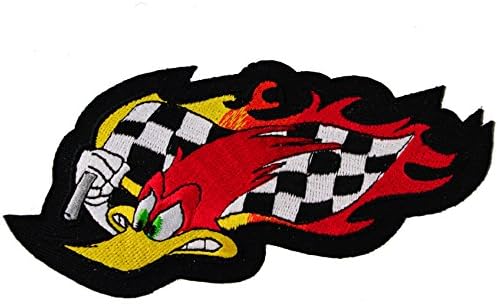 Woody Wood Pecker Checkered Flag iron or sew on 5 inch Patch AKPT451