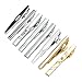 FATHER DAY GIFTS PiercingJ 8pcs Stainless Steel Smooth Surface Exquisite GQ Classic Tie Bar Clip for Regular 2.3,2.24,2.28 Inch Tie Clips + Gift Box