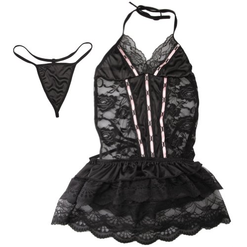Sexy Lace Lingerie Miniskirt Sleepwear Nighty Dress | Apparel in ...