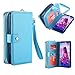 Galaxy S8 Plus Wallet Case, LONTECT Zip Purse Case PU Leather Zipper Wallet Pouch Case Bag with Magnetic Detachable Back Case Cover for Samsung Galaxy S8 Plus - Blue