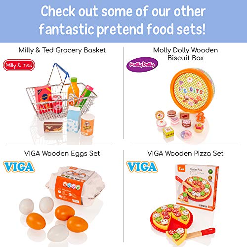 VIGA 50810 Set mit Hamburger und Sandwich aus Holz, Multi Color, 2 – Bild 8