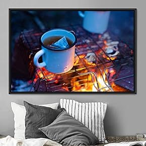 signwin Framed Canvas Wall Art Tea Servings Dark...