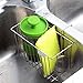 Sink Sponge Holder for Kitchen Sink Caddy with Dish Brush Stainless Steel Soap Organizer Tray, Dishwashing Liquid Drainer Utensil Holder