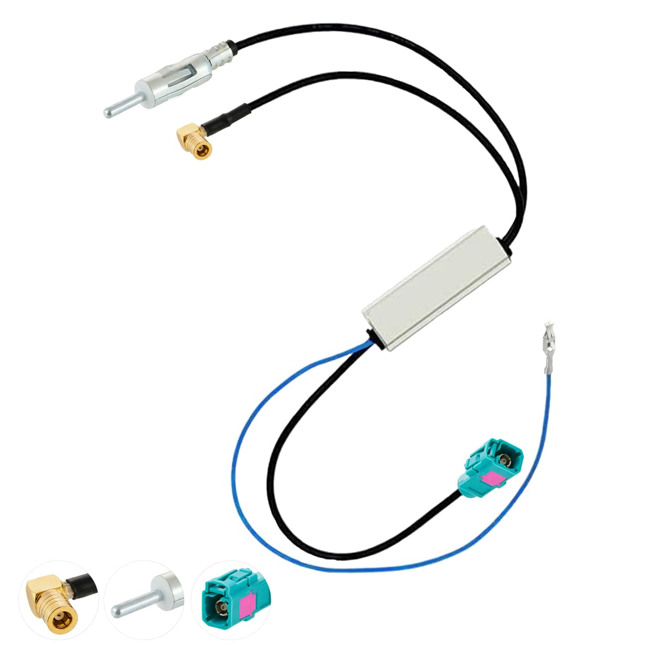 Vecys DAB FM Antenna Splitter Car Antenna Amplifier SMB Female DIN Male to Fakra Z Adapter Converter Compatible with AM FM DAB + Alpine Car Radio Antenna
