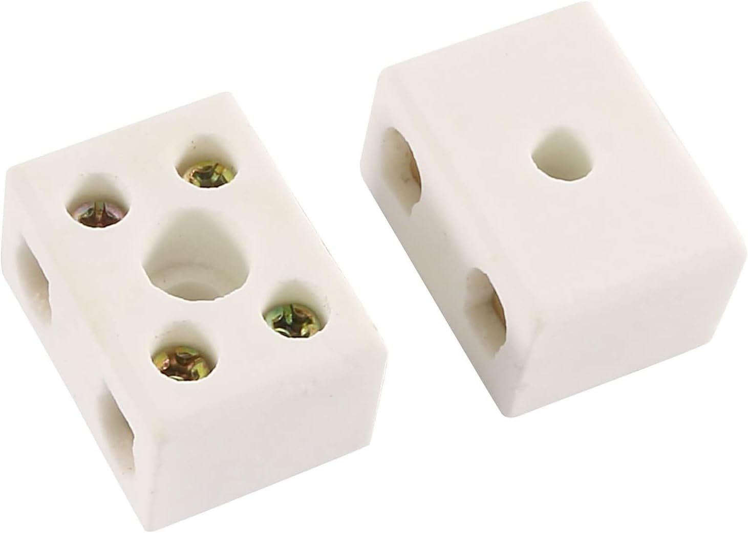 MACHSWON 2 Way Ceramics Terminal Blocks,Ceramic Connector Block for Electrical Wire Cable,21.5x19.5x14.2mm,2pcs