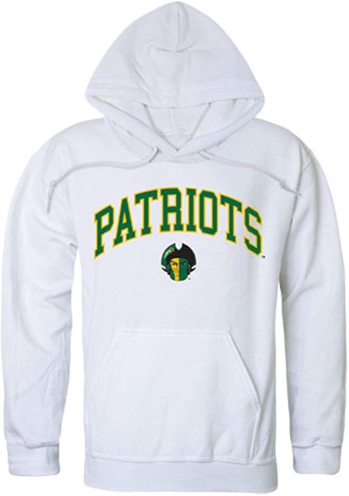 Mason University Patriots Campus Hoodie Sweatshirt White at