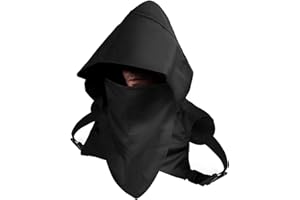 YAIZLBCA Cyberpunk Rogue Cowl Hood Scarf, Assassin Costume Hood Winter Unisex Cloak Hat for Cosplay and Outdoor Daily Wear