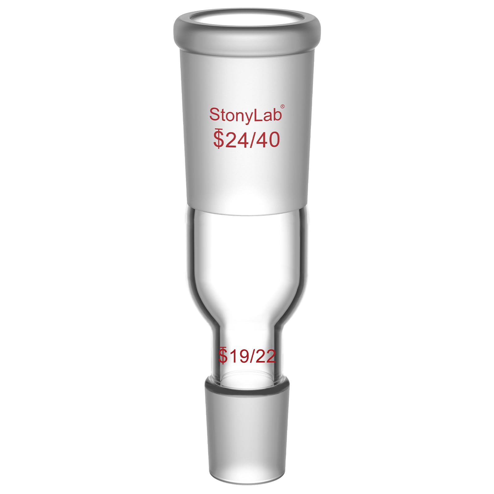 StonyLab Enlarging Adapter Connecting Adapter From 24/40 to 19/22 Glass Joint Lab Glassware Supply