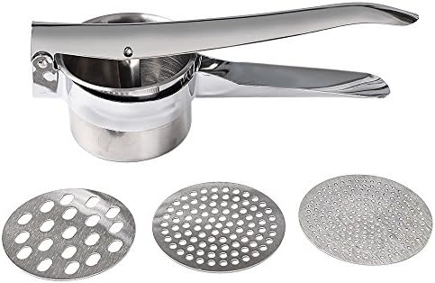 Cimostar Stainless Steel Mash Potato Ricer - Vegetable Fruit Baby Mash Maker - with 3 Stainless Steel Interchangeable Ricing Discs