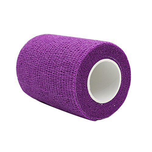 COMOmed Self Adherent Cohesive Bandage Latex FDA Approved 3"x5 Yards First Aid Ace Bandages Stretch Sport Athletic Wrap Vet Tape for Wrist Ankle Sprain and Swelling,Purple(6 rolls)