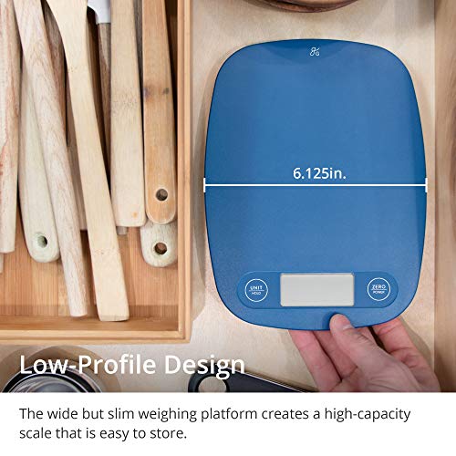 Greater Goods Digital Food Kitchen Scale (Cobalt Blue), Portion Helps