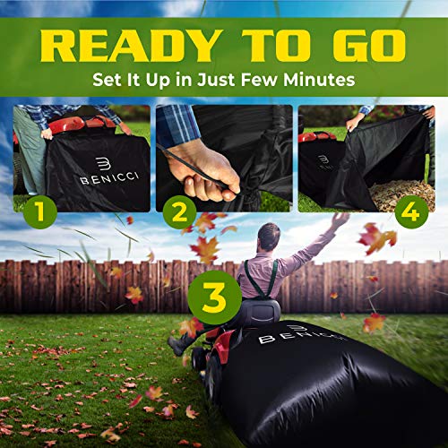 BENICCI Lawn Tractor Leaf Bag - Includes Speed Zipper for Fast Cleanup and Clean Out - Extra Durable Yard Bag Prevents Tearing and Surface Drag - Perfect for all Tractors
