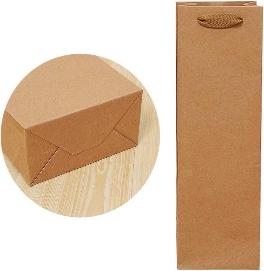 VORCOOL Pack of 24 Kraft Paper Wine Bags for Wine Bottles and Spirits Whisky (Simple Container 11 x 9 x 35 cm) - Image 4