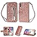 Spritech iPhone XR Case,iPhone XR Wallet Case,Bookstyle Bling PU Leather Flip Folio Magnetic Purse Pockets Card Slots Wrist Strap with Screen Protector and Stylus for Apple iPhone XR 6.1-Inch