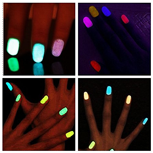 Gel Nail Polish,CLAVUZ Glow In the Dark Gel Nail Polish Soak Off UV Led Luminous Lacquer Manicure DIY Nail Art at Home 10ML