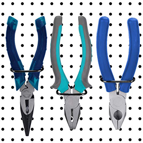 30 Pieces Pegboard Plier Holders, Black Double Loop Stainless Steel