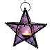 MISHIN Glass Star Shaped Moroccan Lantern Hanging Candleholder with Chain,Purple