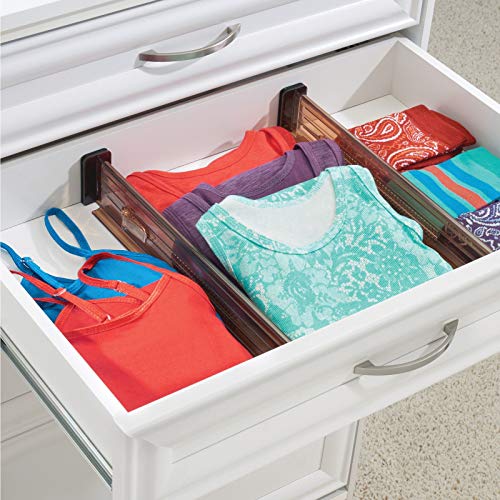mDesign Adjustable, Expandable Drawer Organizer/Divider Foam Ends