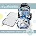 AWEHIRU Baby Diaper Bag Backpack - Multi-Function Organizer with Stroller Straps, Large Changing Pad and Insulated Pockets, Grey - Free Storage Bag Included