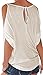 PINUPART Women's Casual Summer Loose Shirt Cold Shoulder Top M Royal Blue