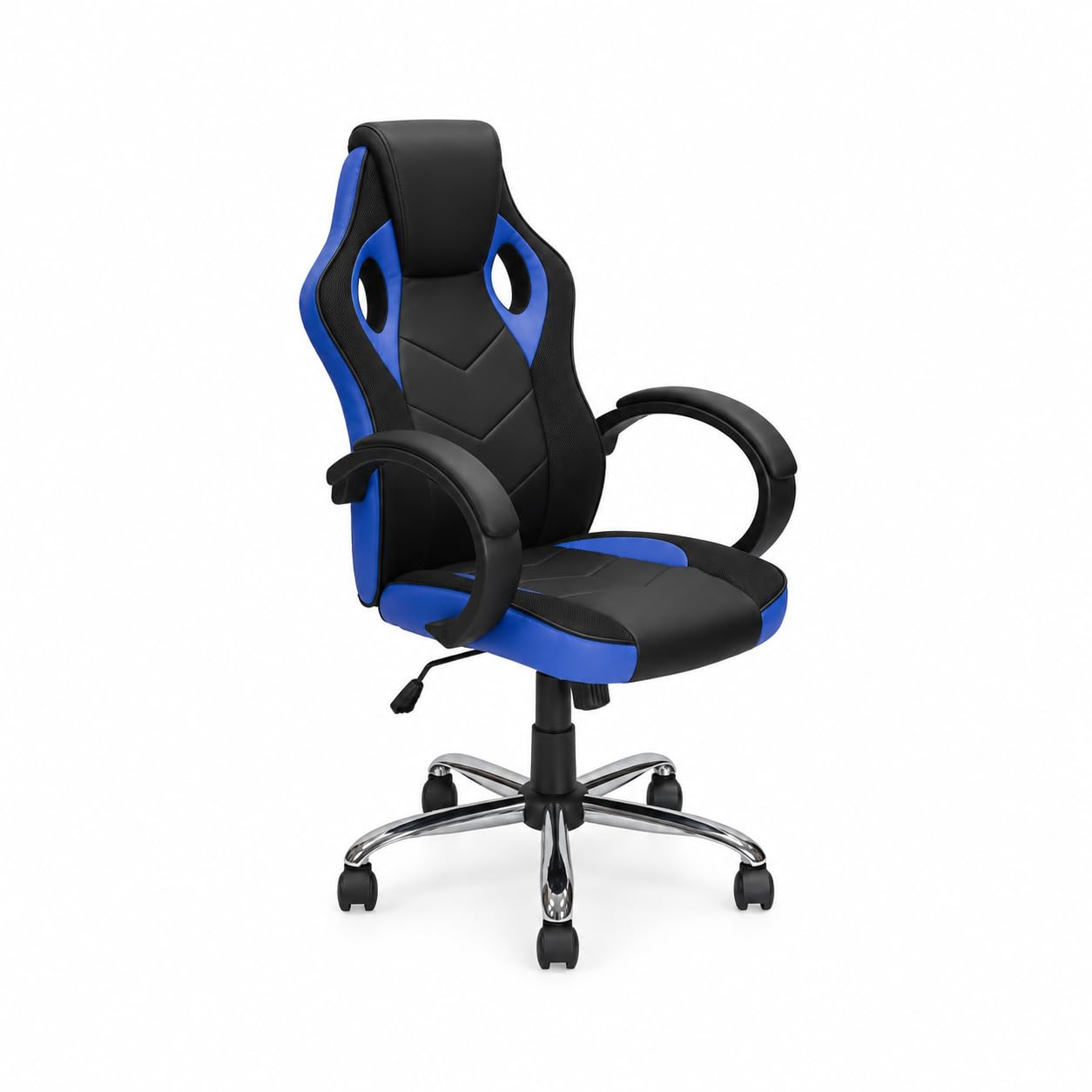Nicer Furniture Silla para Juegos Silla reclinable para Juegos de Carreras Silla ergonómica para computadora para Jugadores con inclinación hacia atrás y reposabrazos (Azul)