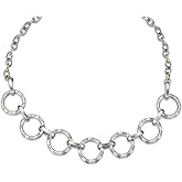 MrYotre Gold Necklace for Women, Chunky Gold Necklace, Statement Necklace for Women, 18k Gold Plated and Silver Plated Loop Chain Link - Chunky Fashion Pendant Jewelry