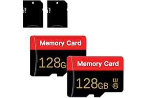 2 Pack Micro Memory Card 128 GB with Adapter, C10/U3/UHS-I/A1, TransFlash Card, TF Card for Camera, Smartphone, Tablet, Drone