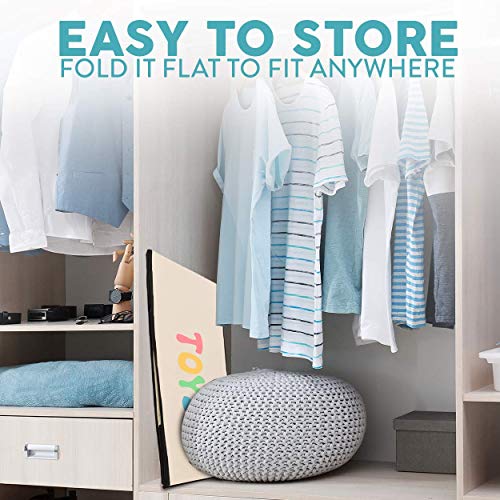 Woffit Toy Storage Organizer Chest for Kids & Living Room, Nursery, Playroom, Closet etc. - Extra Large Collapsible Toys Bin with Flip-top lid for Children & Dog Toys, Great Box for Boys and Girls