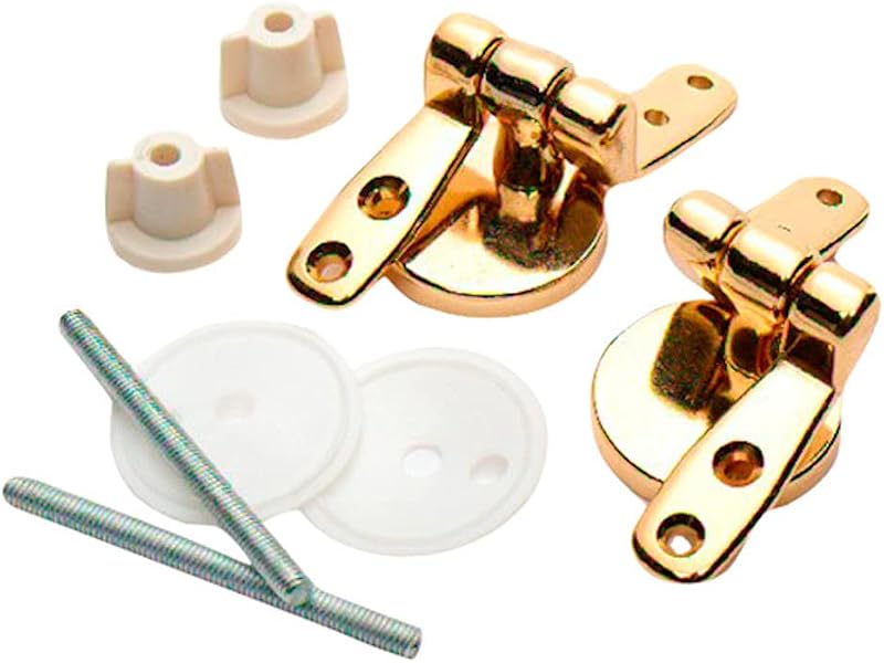 Merriway BH05718 Wooden Toilet Seat Hinges Pair, 68mm Brassed Steel Fixings