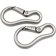 CRAFTMEMORE 2pcs 2 Inches Carabiner Spring Snap Hook Paracord Camping Keychain Accessories Push Gate Spring Clips HR8