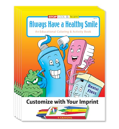 ZOCO - Healthy Smile - Kids Educational Coloring Books (25 Bulk Pack, Without Crayons) - Brush Your Teeth, Oral Hygiene, Dentist Office Handout - Games, Puzzles, Activities for Kids