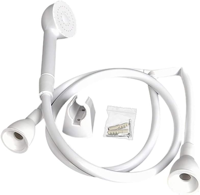 Nstcher Shower Head Double Tap Push On Bath Shower Head and Hose Hairdresser Shampoo