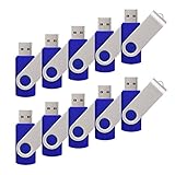 RAOYI 10PCS 4GB USB Flash Drive Blue Pen Drive Thumb Drive USB 2.0 Memory Stick Swivel Design