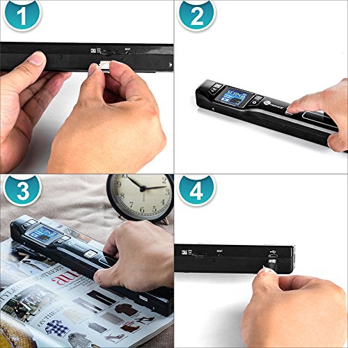 TaoTronics Handheld Mobile Document Portable Scanner 1050 DPI 1.44'TFT