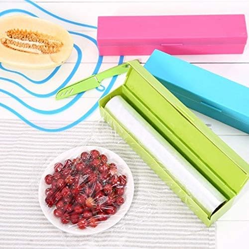Best Quality - Blocks & Roll Bags - Kitchen Creative Tool Plastic Food Wrap Cling Film Dispenser Aluminum Foil Wax Paper Cutter Cutting Box 3 Colors PC972052 - by HURA - 1 PCs